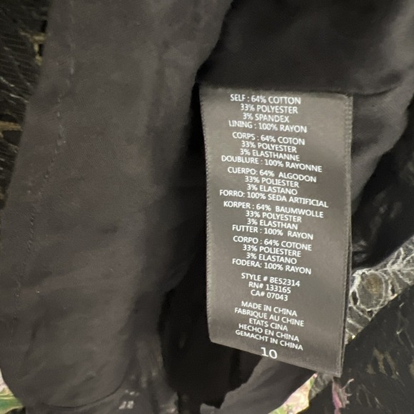 Eri + Ali Dress Women's Sz 10 Floral Black pink Green Orange White Short Sleeve - Picture 5 of 6